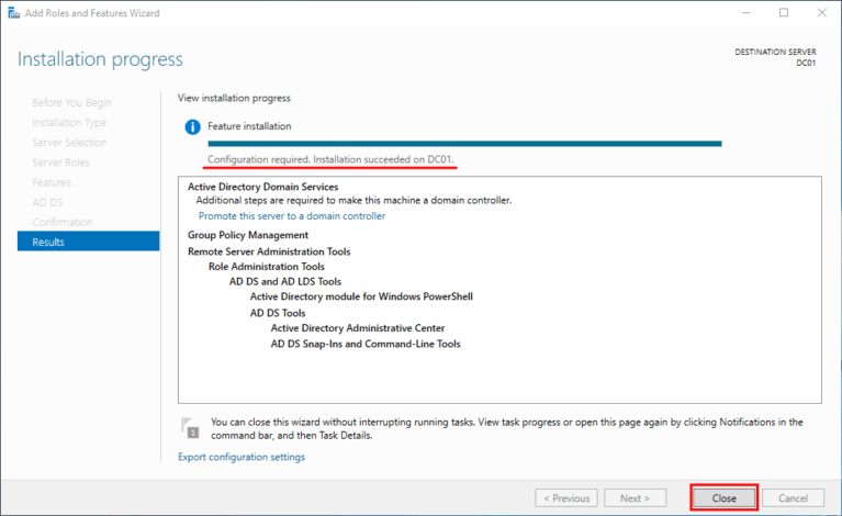 How-to: Install Active Directory Domain Services (AD DS) with a New Forest | GUI 15 How-to: Install Active Directory Domain Services (AD DS) with a New Forest | GUI | Cong