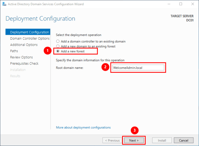 How-to: Install Active Directory Domain Services (AD DS) with a New Forest | GUI 17 How-to: Install Active Directory Domain Services (AD DS) with a New Forest | GUI | Deploy and Add a new forest