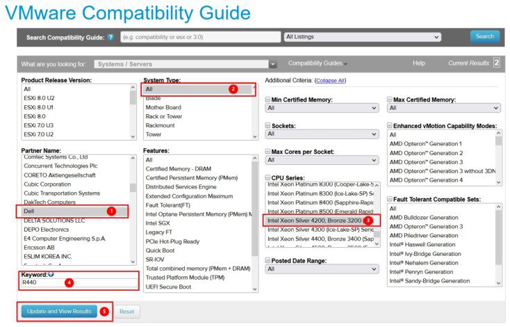 How-to: Use VMware Compatibility Guide 9 How-to: Use VMware Compatibility Guide | PowerEdge R440 VMware Compatibility Guide 01