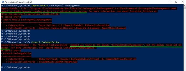 How-to: Connect to Exchange Online PowerShell | Step-by-Step 7 How-to: Connect to Exchange Online PowerShell | Step-by-Step | Scripts is disabled on this system